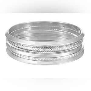 Mixit Solid Bangle Bracelet In Silver